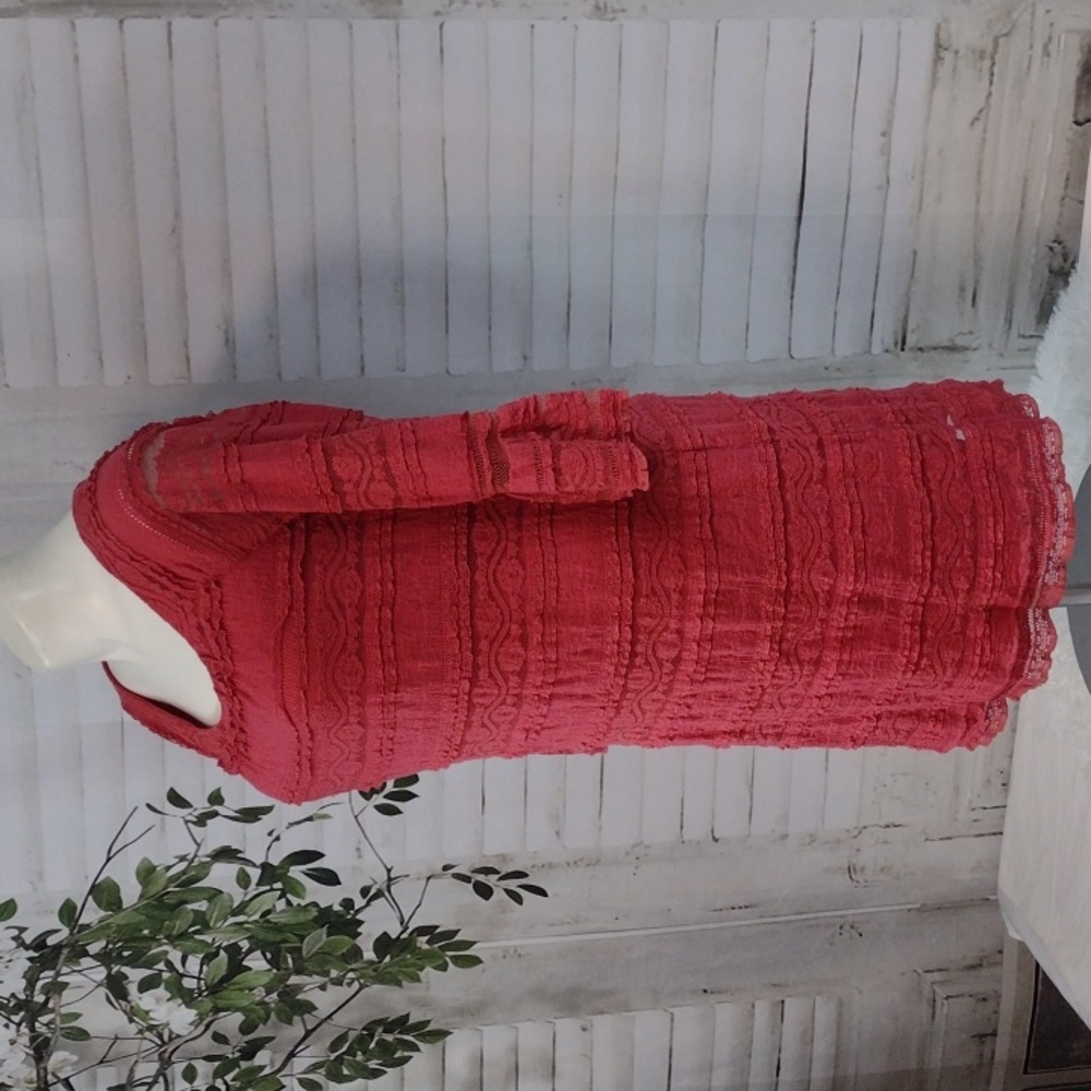 Rabbit Rabbit Rabbit Salmon Lace Dress, Size 16 - Picture 3 of 6